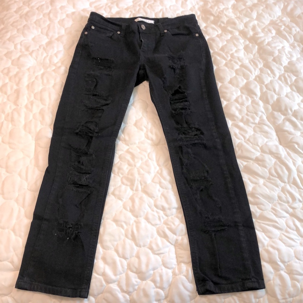 Black ripped jeans